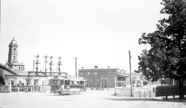 Tram crossing Railway line