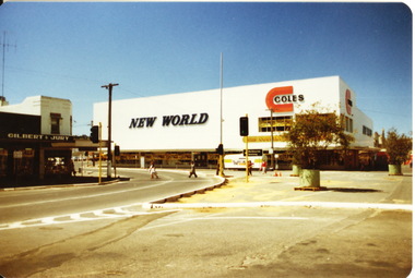 Bridge Mall entrance Cnr Sturt and Grenville Coles New World, Max Harris