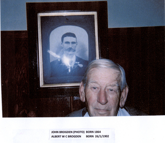 Albert Brogden with photo of John Brogden