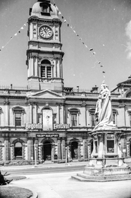 Film - Photograph by Herb Richmond. ca 1971, Ballarat Town Hall & Queen Victoria statue