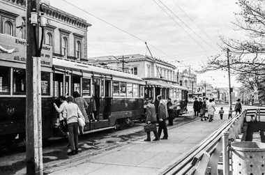 Film - Photograph by Herb Richmond. ca 1971, Two trams in Sturt St, Ballarat