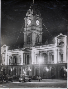 Print - Photograph by Herb Richmond, Ballarat Town Hall at night