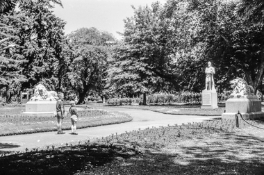 Film - Photograph by Herb Richmond. ca 1971, Botanical Gardens - view W from entrance - Wallace Statue