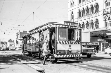 Film - Photograph by Herb Richmond. ca 1971, Trams in Sturt St, Ballarat