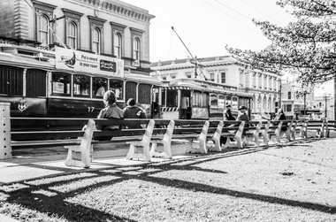 Film - Photograph by Herb Richmond. ca 1971, Trams in Sturt St, Ballarat