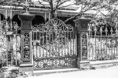 Film - Photograph by Herb Richmond. ca 1971, Cast iron gate, Errard St Sth, Ballarat