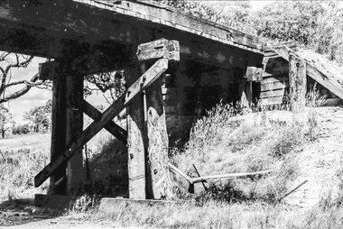 Film - Photograph by Herb Richmond. ca 1971, Bald Hills- Railway over Road Bridge