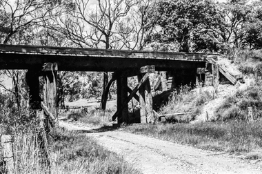 Film - Photograph by Herb Richmond. ca 1971, Bald Hills- Railway over Road Bridge