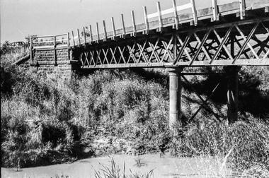 Film - Photograph by Herb Richmond. ca 1971, Pitfield Bridge- Over the Woady Yalloak River, South of Cape Clear. This bridge has been replaced by a modern bridge