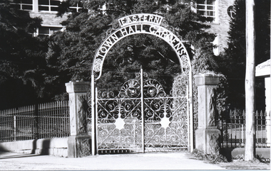 Print - Photograph by Herb Richmond, Gates at Ballarat East Town Hall Gardens