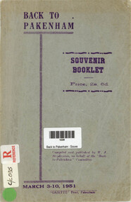 Book, Ann Smith, Back to Pakenham - March 3-10, 1951