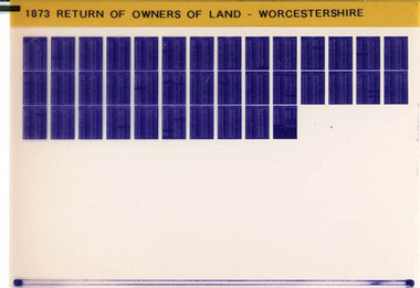 Film, West Surrey Family History Society, Return of Owners of Land Worcestershire, England 1873, 1990s