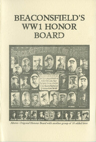 Book, Tony Rushton et al, Beaconsfield's WW1 Honor Board, 1999