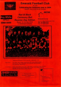Book, Emerald Football Club, Emerald Football Club - Celebrating its Centenary year in 2004, 2004