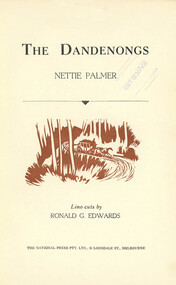 Book, Nettie Palmer, The Dandenongs by Nettie Palmer, 1953