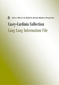 Book, Narre Warren & District Family History Group Inc, Casey Cardinia Collection - Lang Lang Information File