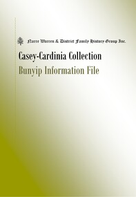 Book, Narre Warren & District Family History Group Inc, Casey Cardinia Collection - Bunyip Information File