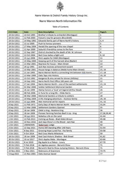 Page 1 list of contents for Narre Warren North compilation