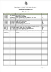 Page 1 list of contents for Yannathan compilation
