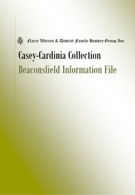Booklet, Narre Warren & District Family History Group Inc, Casey Cardinia Collection - Beaconsfield Information File