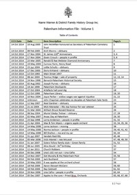 Page 1 list of contents for Pakenham compilation