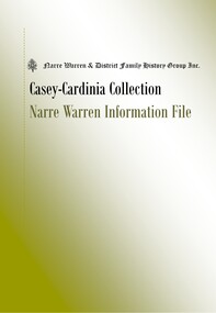 Book, Narre Warren & District Family History Group Inc, Casey Cardinia Collection - Narre Warren Information File, 2016