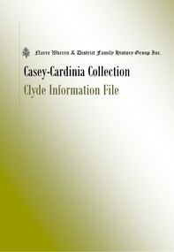 Book, Narre Warren & District Family History Group Inc, Casey Cardinia Collection - Clyde Information File, 2021