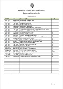 Page 1 list of contents for Dandenong compilation