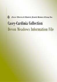 Book, Narre Warren & District Family History Group Inc, Casey Cardinia Collection - Devon Meadows Information File, 2025