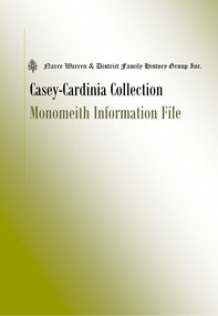 Book, Narre Warren & District Family History Group Inc, Casey Cardinia Collection - Monomeith Information File, 2025