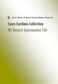 Book, Narre Warren & District Family History Group Inc, Casey Cardinia Collection - Mt Burnett Information File