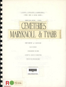 Book, Cemeteries Tyabb and Maryknoll
