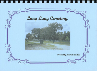 Book, Lang Lang Cemetery Trust, Lang Lang Cemetery Burials
