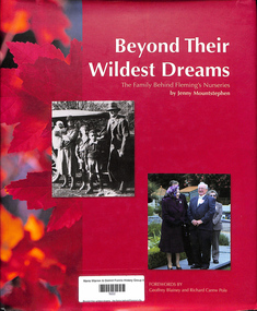 Book, Jenny Mountstephen et al, Beyond their wildest dreams : the family behind Fleming's Nurseries, 2009