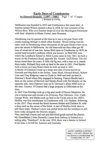 Document, The life and times of Edward Donnelly: Early days of Cranbourne