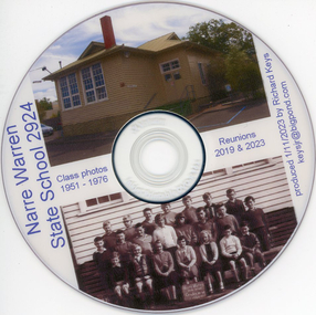 Narre Warren State School building and one class picture on DVD cover.