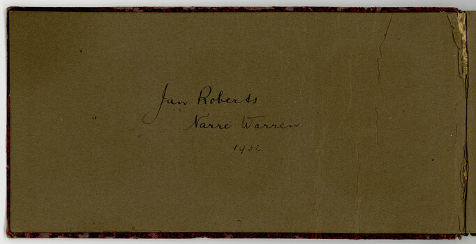 inside cover of Jan Roberts' album