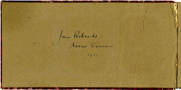 Inside cover of Jan Roberts' album