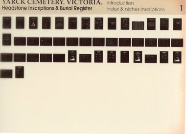 Film, Macbeth Genealogical Services, Yarck Cemetery Headstone Inscriptions 1883 - 1999, 1999