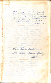Facing page of minute book dedicated to Mrs Randle.