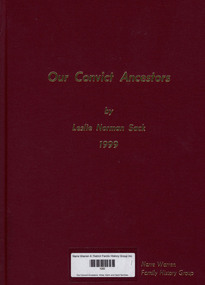 Book, Les Sack, Our Convict Ancestors. Wise, Kenn and Sack families, 1999