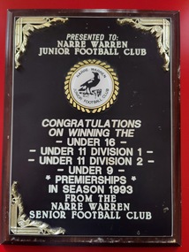 1993 Premiership teams plaque