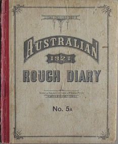 Cover of Oscar Wanke's diary 1921
