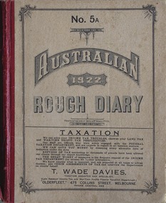 Cover of Oscar Wanke's diary 1922
