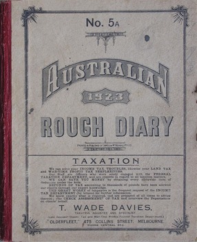 Cover of Oscar Wanke's diary 1923