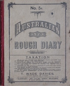 Cover of Oscar Wanke's diary 1923