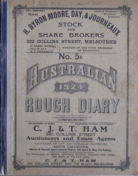 Cover of Oscar Wanke's diary 1924