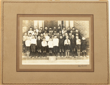 Black and white school photograph of boys at Dandenong West State School
