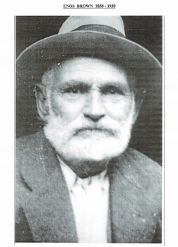 cover of booklet containing information about Enos Brown