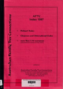 Book, Australian Family Tree Connections, Australian Family Tree Connections Index 1997